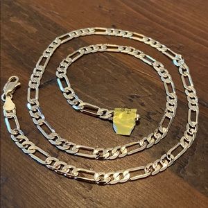 New gold plated Cuban chain 19,5” long, width 5 mm